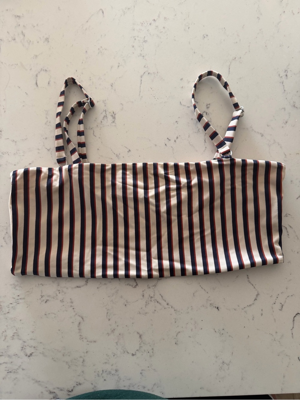 LA Hearts (Pacsun) Striped Bandeau Swim top with Adjustable Straps